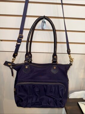 MZ Wallace Purple Convertible Shoulder Bag with Gold Hardware